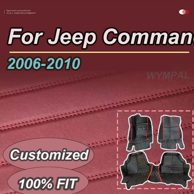 LUXURI Tappetini Auto Per Jeep Commander XK 2006 ~ 2010 7 Sedile Tappeto Tappeto Anti Sporco Pad Tappetino In Pelle Parti Accessori Auto 2007