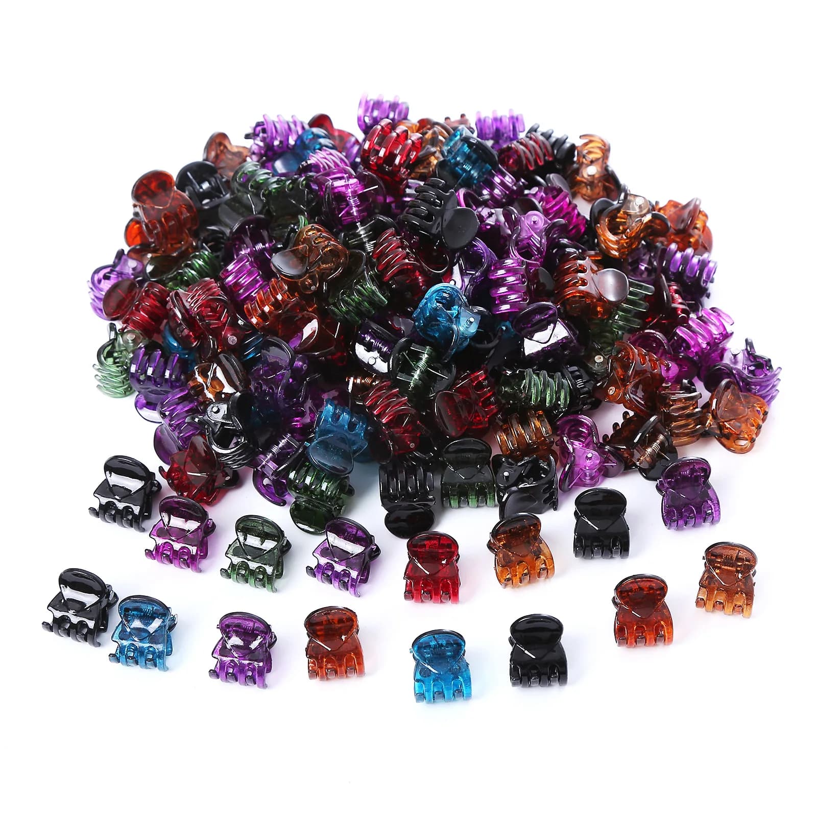 1CM 100 pz/set clip artiglio per capelli per donna accessori per ragazze nero marrone plastica trasparente Mini artigli morsetto per capelli regali