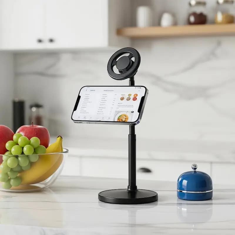 Adjustable Magnetic Phone Holder Stand Telescopic Pole 360 Rotation Universal Fit 4-7 Inch Phones for Daily Use