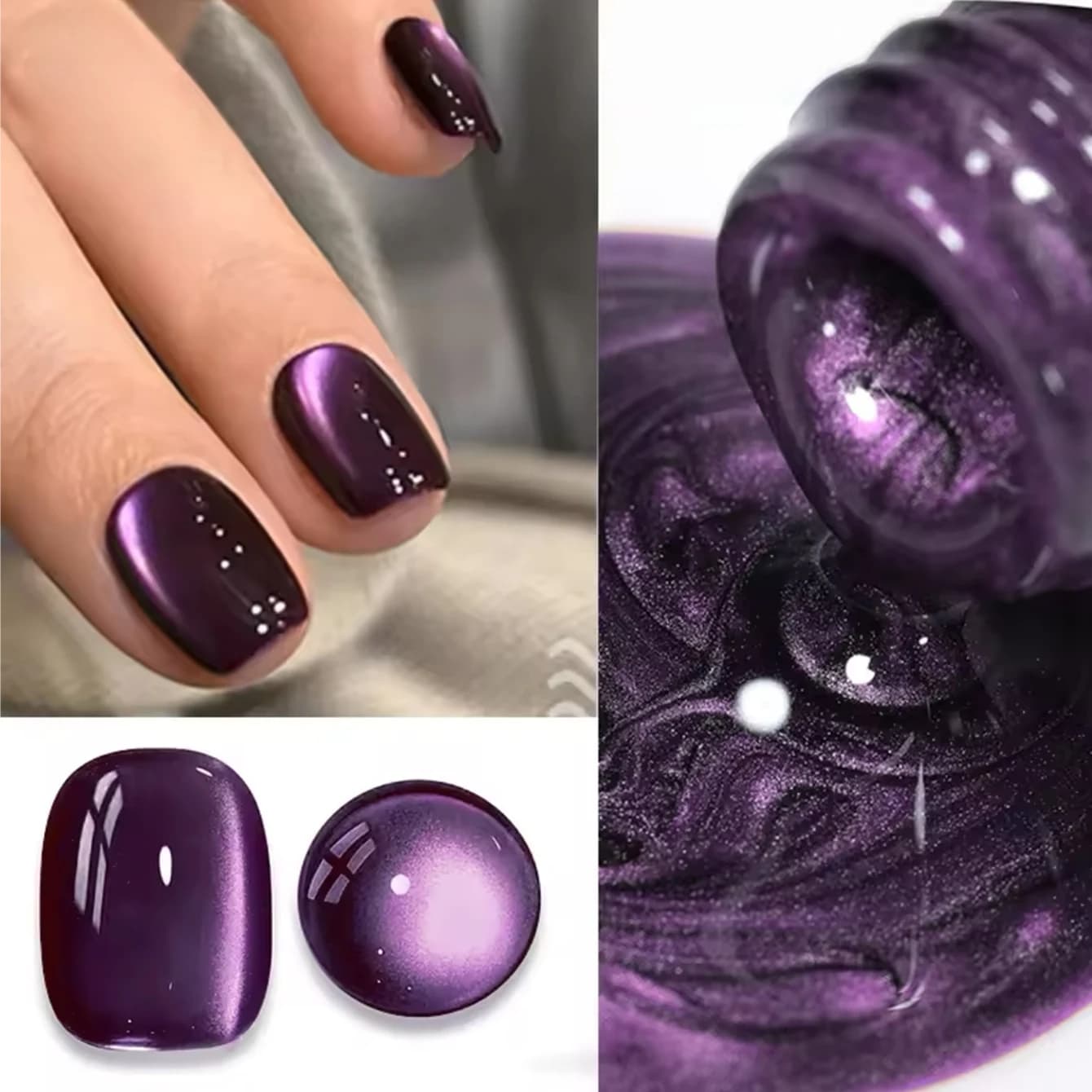 MIANEL 12ML Smalto Gel Magnetico Effetto Occhio di Gatto Viola Water Light per Unghie UV, Nail Art, Unghie Viola, Forniture per Unghie, Unghie Primaverili