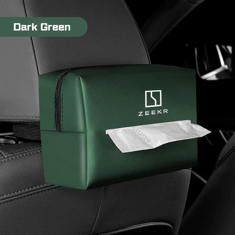 Porta Fazzoletti in Pelle PU da Appendere per Auto Zeekr X 7X 001 007 007GT 009 2023 2024 2026, Contenitore per Fazzoletti da Sedile Auto, Accessori