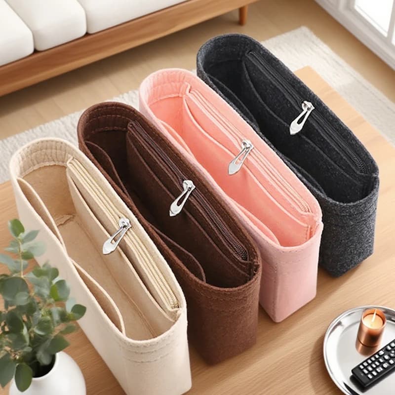 1PC Felt Insert Bag Organizer, Makeup Organizers, Liner Perfect for Brand Women's Handbags For And Cosmetic Bags
