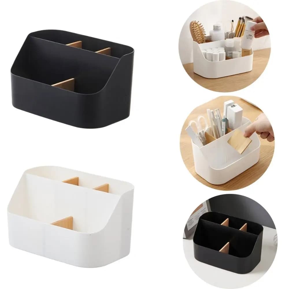 New 5 Grids Desktop Storage Box Divided Multi-function Desktop Organizer Detachable Large Capacity Makeup Organizer Box