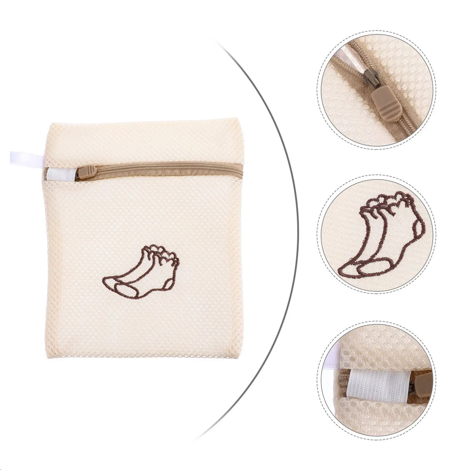 5Pcs Laundry Bags Thick Mesh Zipper Protective Wash Bag for Home Socks Underwear Bra Clothing Wash Pouch Anti-Knot Anti-Snag