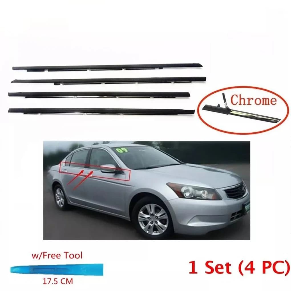 4x Forniture per veicoli Set di cinture per porte con guarnizione Protezione affidabile contro la ruggine Modello crv02-06 cromato facile