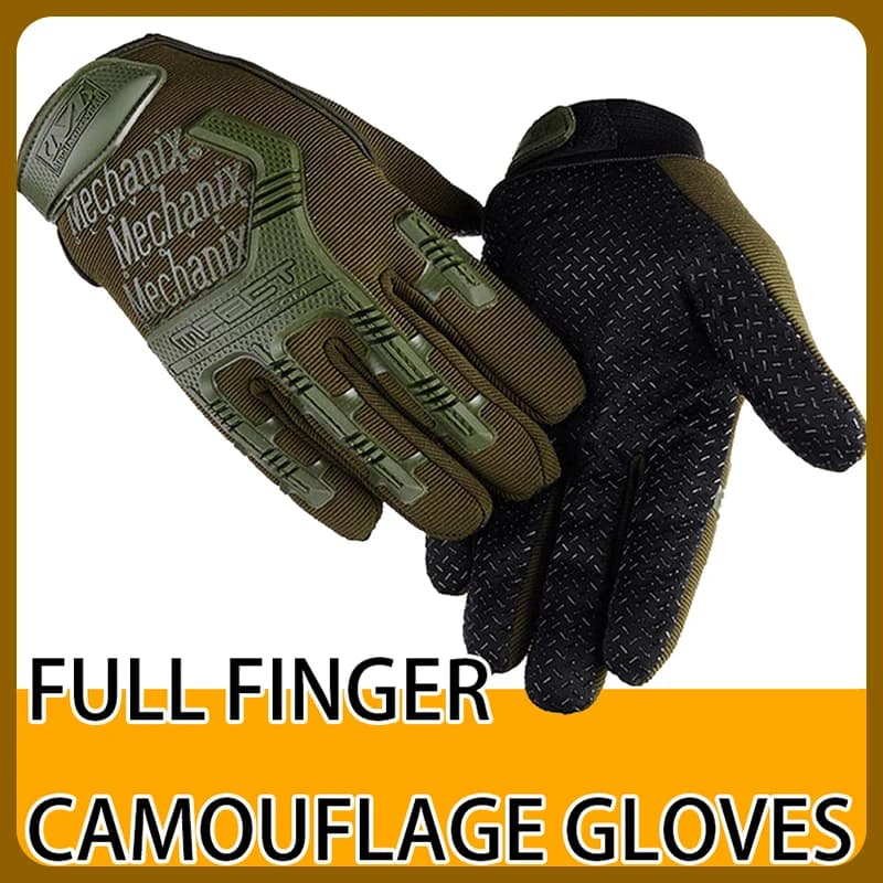 Guanti mimetici a dita intere Bicicletta da esterno Escursionismo Arrampicata Guanti da tiro Antiscivolo Antivento Guanti da motocross KeepWarm Moto