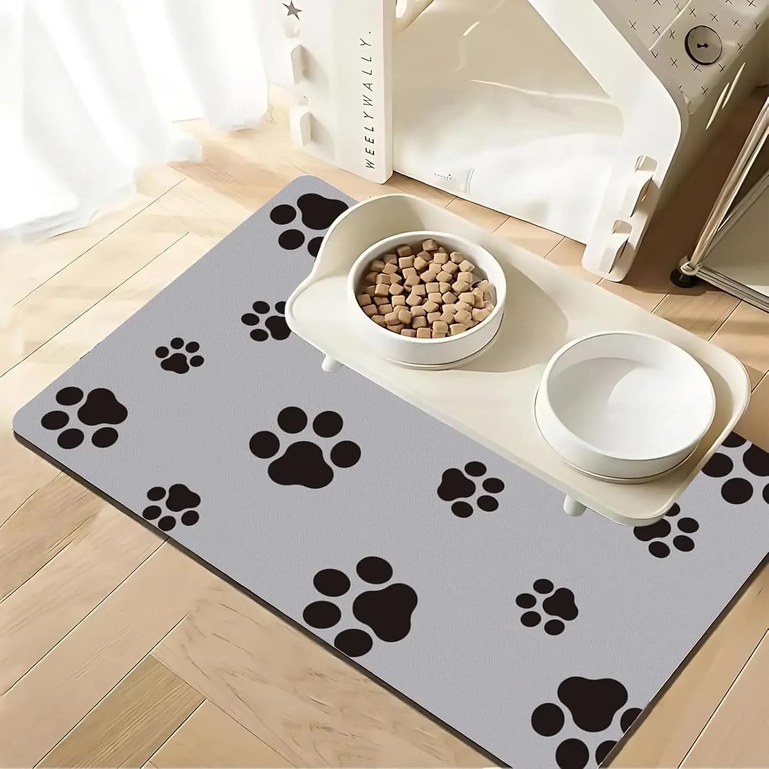 Tappetino per cibo per cani Tappetino per cani assorbente per cibo e acqua Nessuna macchie Tappetino per ciotola per cibo per cani ad asciugatura rapida Tappetino per alimentazione per cani antiscivolo