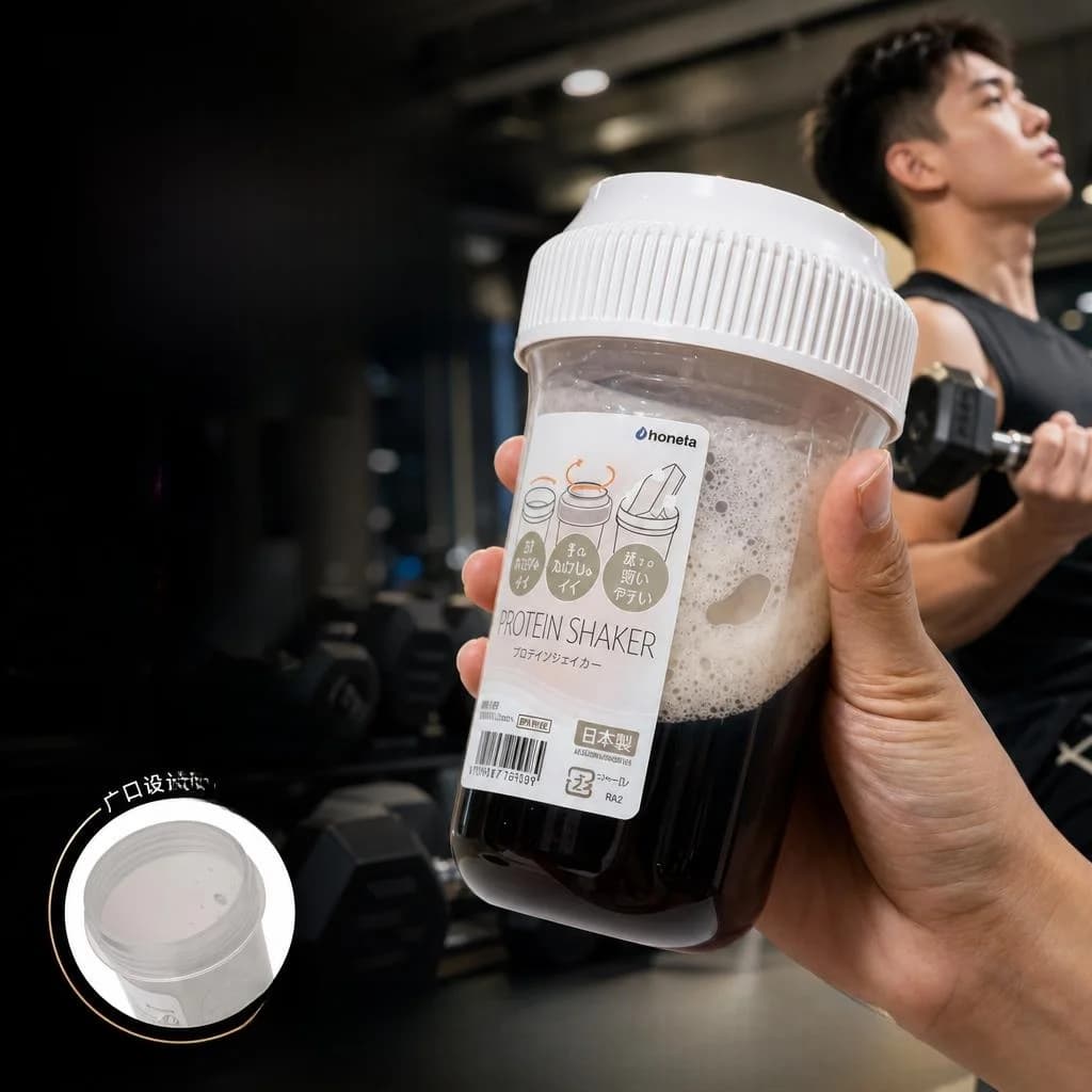 Food Grade Protein Powder Shaker Cup High Temperature Resistant Fitness Portable Stirring Coffee Cup with Scale Japanese Style