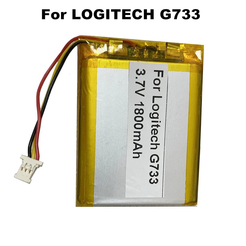 New 3.7 V battery for Logitech G733 LightSpeed 3 wires Spina 1800 mAh MX1.25 Ultra-thin wireless gaming headphones