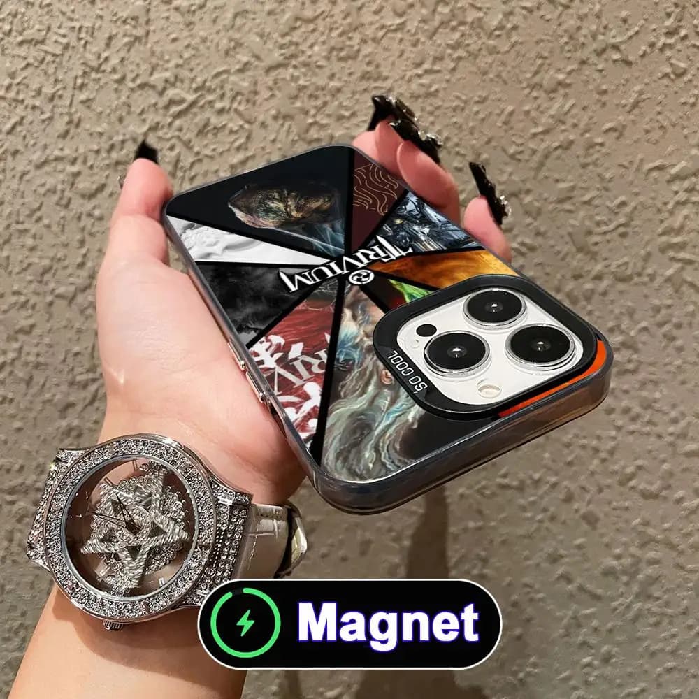Fashion Trivium Phone Case for iPhone 17 16 15 14 13 12 11 Air Pro Max Plus Colorful Silver Magnet Cover