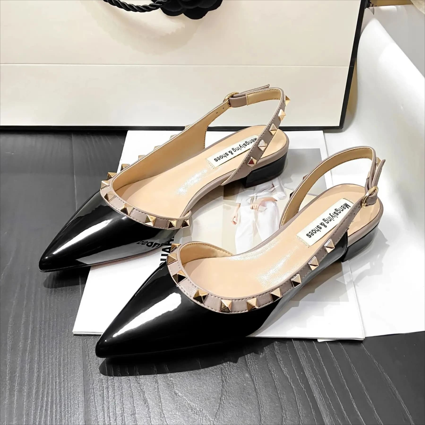 Nuove Scarpe Estive da Donna, Sandali con Tacco Alto, Ciabatte con Borchie alla Moda, Eleganti Scarpe da Cerimonia