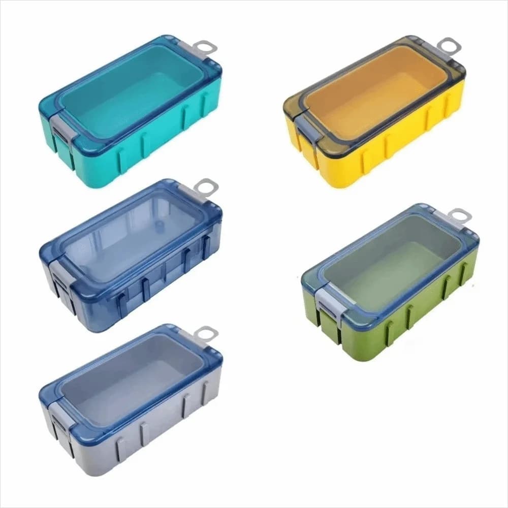 3pcs Artificial Bait Luminous Fishing Tackle Box Mini Plastic Bait Storage Box Portable Fishing Accessory Box Utility Fishing