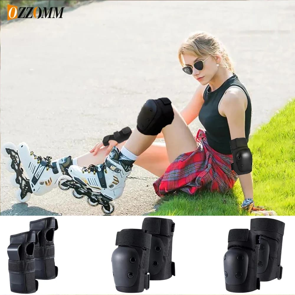 6 pz/set ginocchiere gomitiere protezioni per i polsi 3 in 1 set di equipaggiamento protettivo per skateboard pattinaggio a rotelle ciclismo sport all'aria aperta