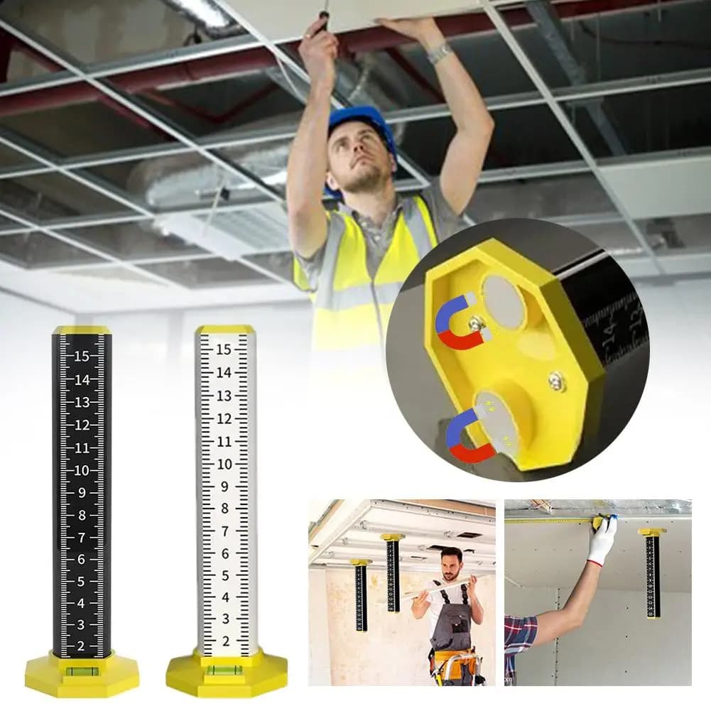 Artefatto di livellamento in acciaio leggero Livellamento del soffitto Righello speciale Strumento Piastrelle Altezza uguale Bastone da pavimento Righello Gradiente Strumento per la posa della parete