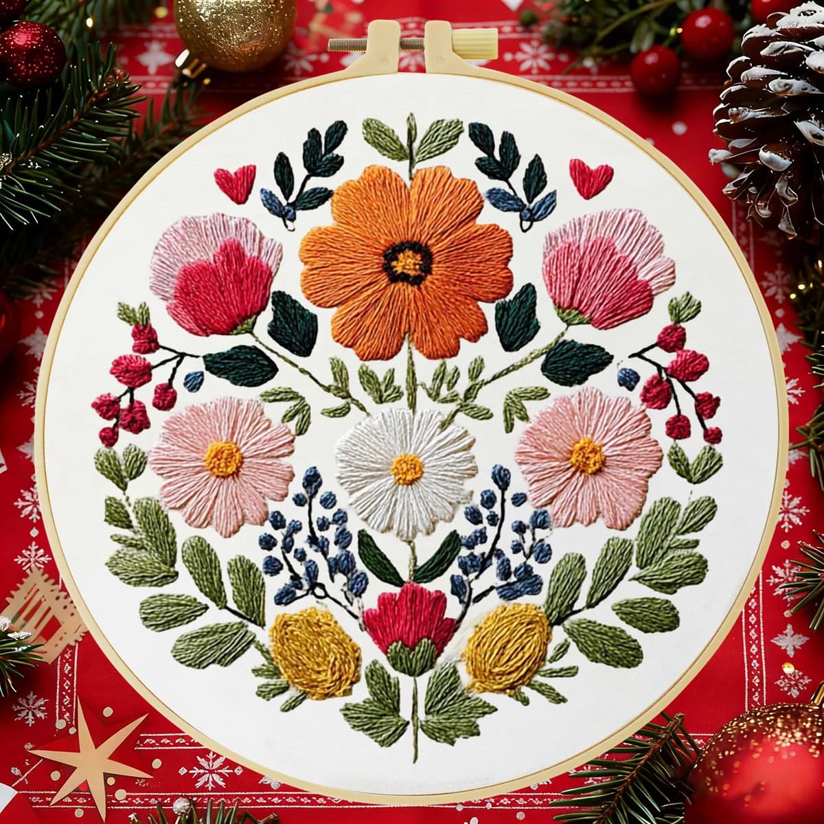 1pc 20X20CM/15X15CM fiore ricamo Starter Kit fai da te punto croce cucito arte per regalo