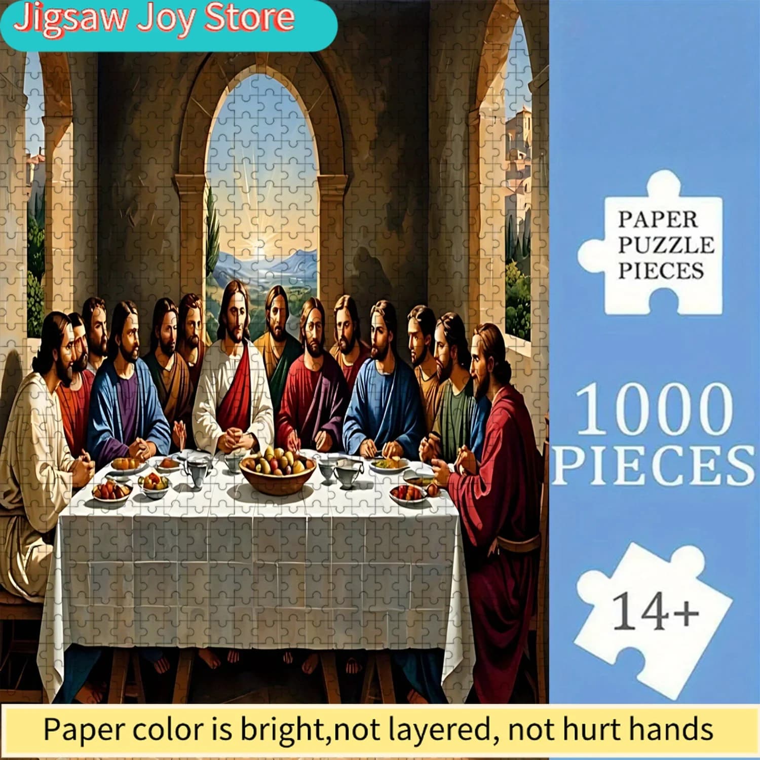 Puzzle per adulti resistente e senza cuciture, raffigurante l'Ultima Cena, adatto per giochi di puzzle. Adatto per riunioni di famiglia come Halloween, Chris.