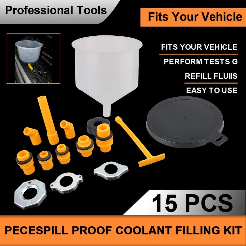 Pour Oil Tool 15 pcs/set Supplied Cooling Liquid Filling Kit Accessories for Plastic Filling Car Bench Suitable for Universal Vehicles