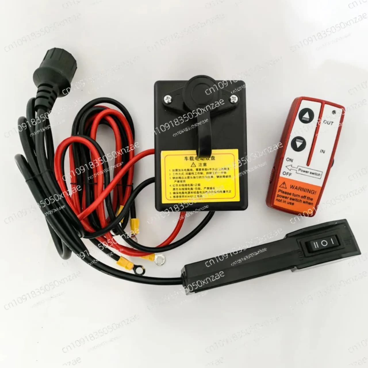 Gru per auto con verricello elettrico 12V, telecomando wireless, centralina e interruttore a maniglia