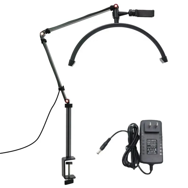 ABZZ-20W Lampada LED a Mezzaluna da 16 Pollici a Forma di U per Tatuaggio Sopracciglia, Salone di Bellezza, Estensione Ciglia
