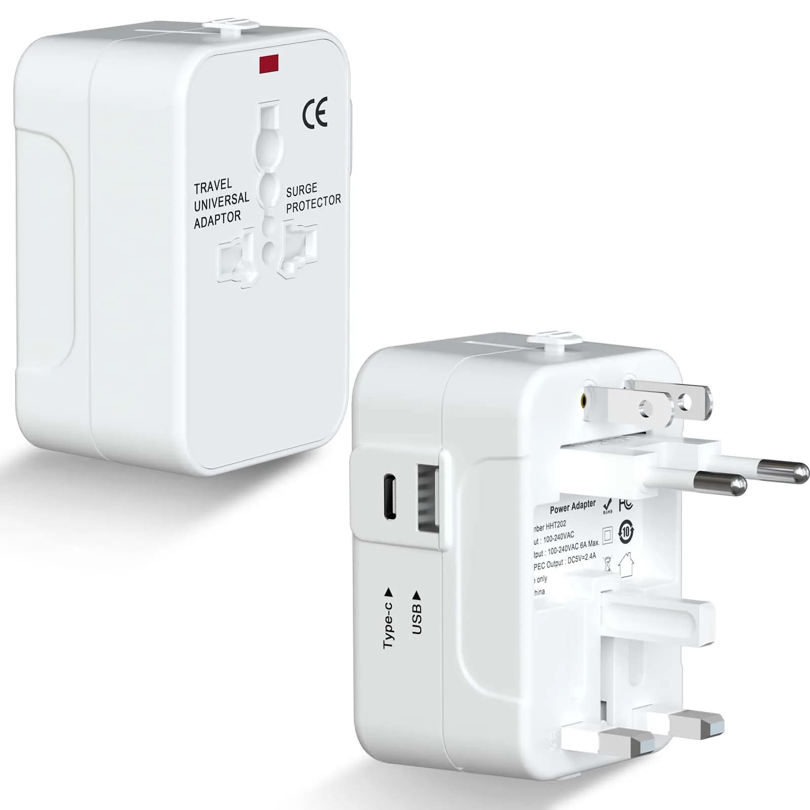 Universal travel adapter with dual USB port Travel adapter for power supply worldwide Loading adapter for wall charger for USA EU UK AUS