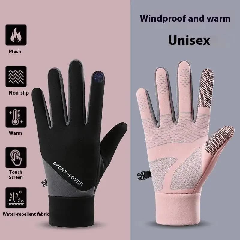 1 pair of outdoor cycling gloves autumn winter gym fitness sport race touch screen warm gloves anti-slip mountaineering gloves