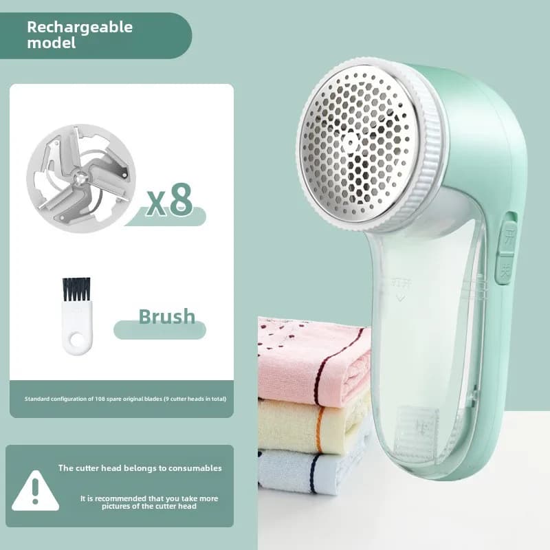 Mini Levapelucchi Elettrico USB Ricaricabile Portatile per Maglioni e Tessuti con 8 Lame e 1 Spazzola
