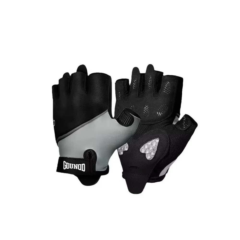 1 paio di guanti da ciclismo traspiranti, guanti fitness antiurto in silicone con fascia da polso, guanti a mezze dita a sgancio rapido da uomo
