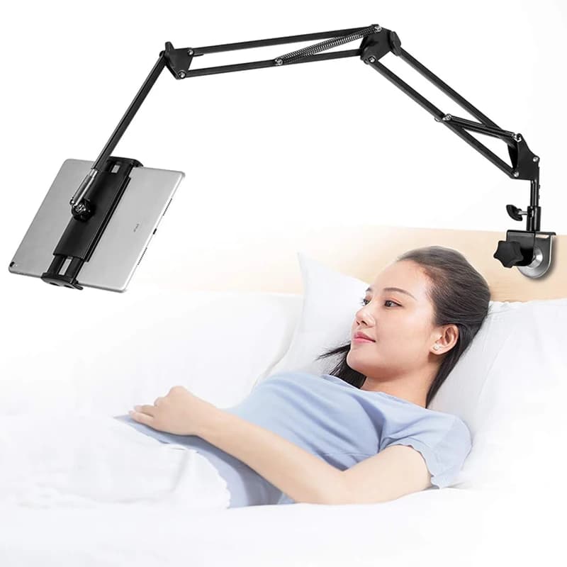 Supporto per Tablet rotante a 360 ° per supporto per Tablet da letto supporto per iPad con braccio in metallo da 90cm per staffa per Tablet da 4.5 ~ 12.9 pollici
