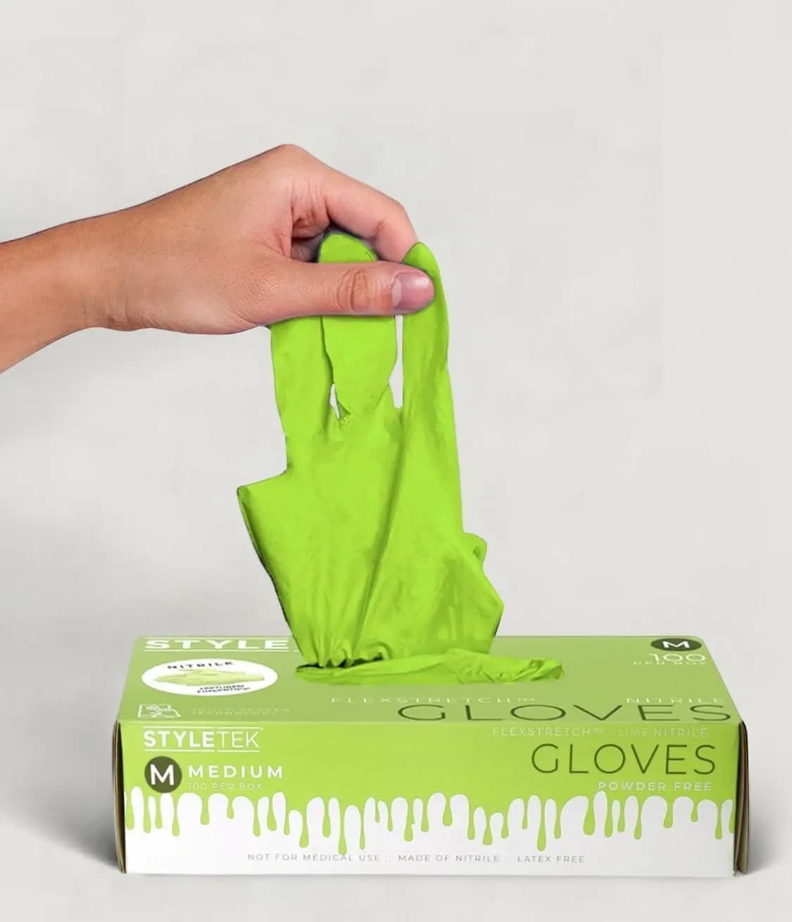 Nitrile Lime Green Glove, Disposable Glove, Powder Free, Thick Quality, Latex-Free, Salon, Home,Gardening, Mutli Use