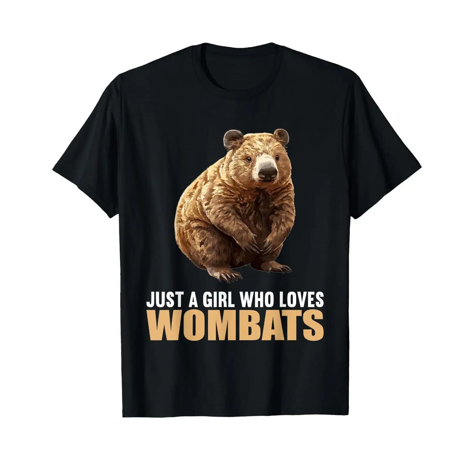 Wombats Wombat T Shirt vintage Washed homme Versatile Stylish Soft fashion streetwear Unisex designer clothes Casual