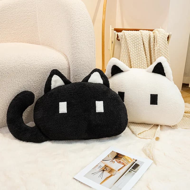 Cuscino a Forma di Gatto 50cm, Giocattoli in Peluche, Supporto Lombare, Bambole Morbide, Cuscino per Divano, Decorazione per la Stanza, Regali di Compleanno a Sorpresa