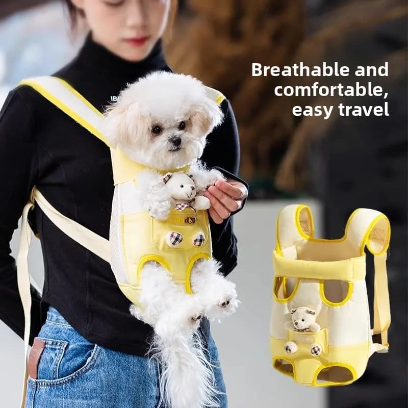 Zaino Portatile per Cani a Doppia Tracolla, Borsa da Viaggio per Animali Domestici, Zaino da Esterno per Cani, Borsa a Tracolla Doppia per Cani, Borsa da Petto per Gite con il Cane