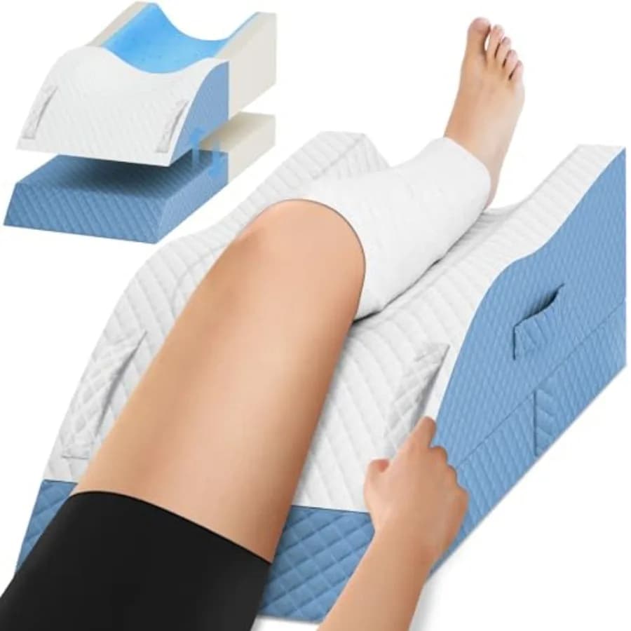 Cuscini rialzati per gambe dopo intervento chirurgico, cuscino a cuneo regolabile in memory foam per infortuni o riposo, cuscino per caviglie per dormire