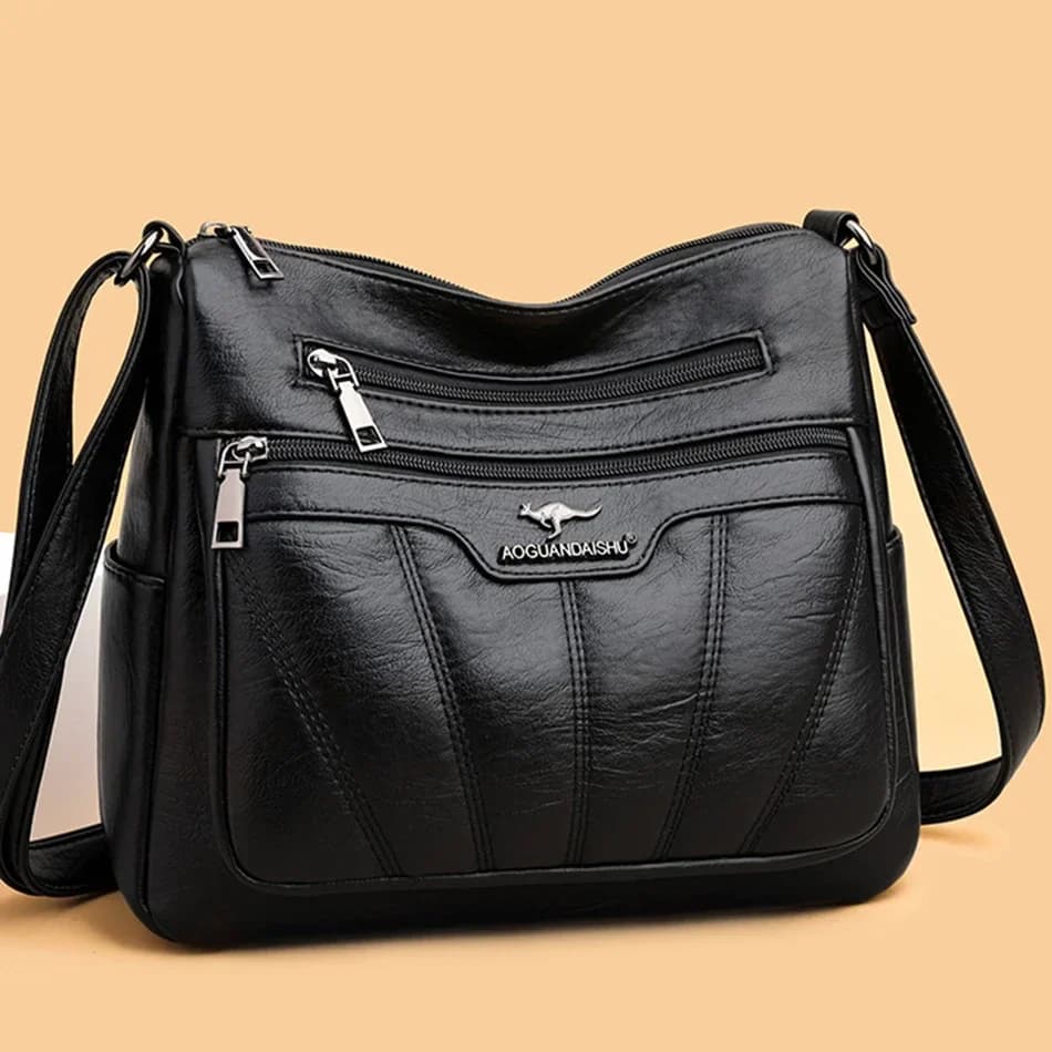 Borse a tracolla a spalla con molte tasche per donna Borse e borsette di design da donna in morbida pelle Borse a tracolla in tinta unita Sac