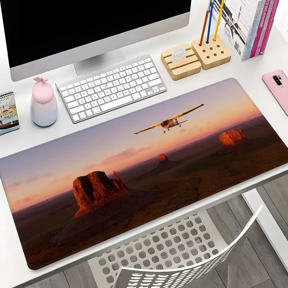 Tappetino per mouse pilota aereo Bordo di bloccaggio per giochi Computer di grandi dimensioni Gamer Tappetino per mouse artistico in gomma per musica di grandi dimensioni Tappetino per scrivania per laptop