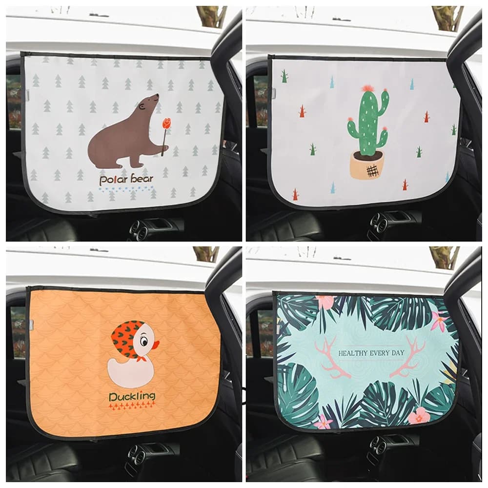 Copertura parasole universale per auto Protezione UV magnetica Tenda Finestra laterale Copertura parasole per bambini piccoli Car Styling simpatico cartone animato