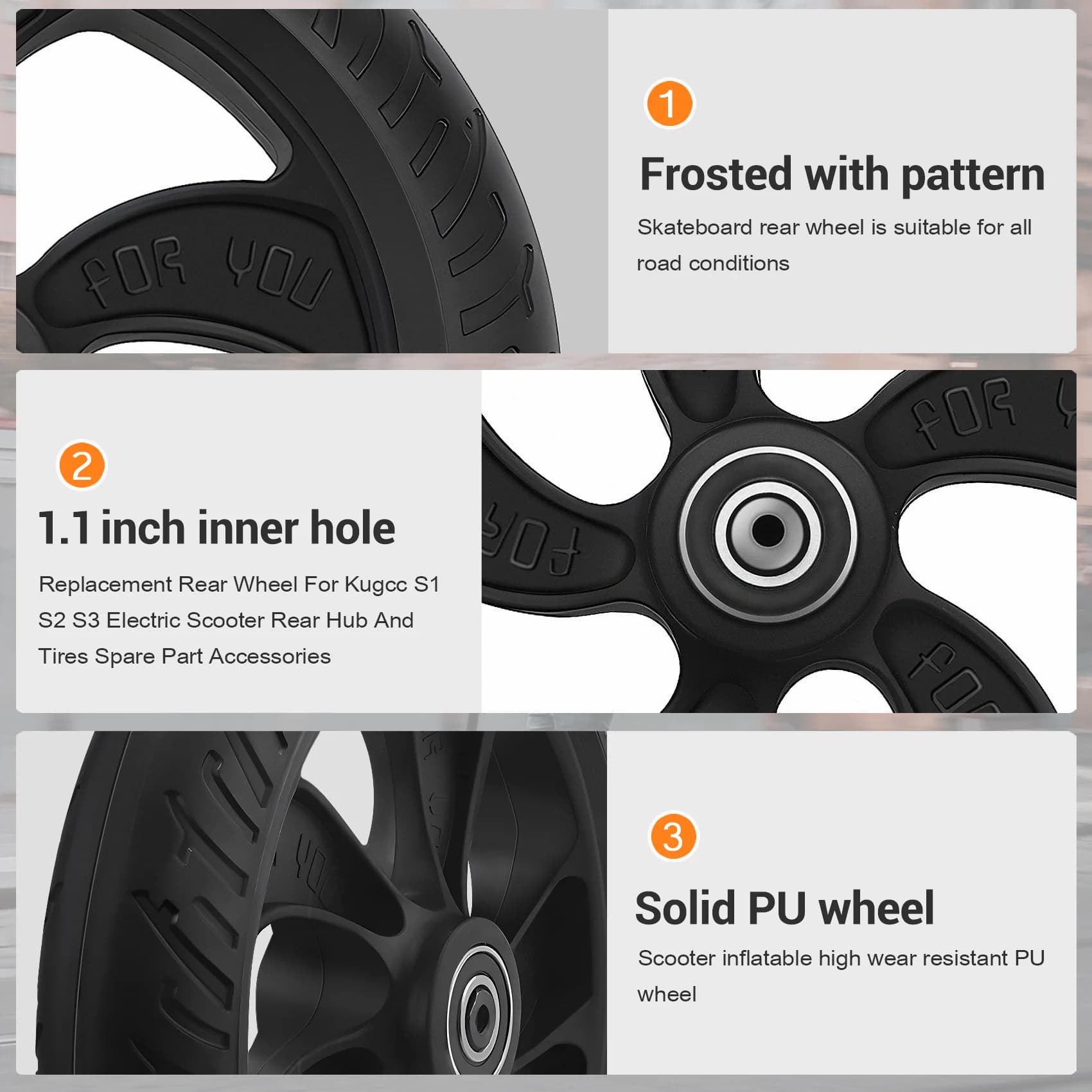 Ruota posteriore di ricambio AD45 per mozzo posteriore e pneumatici per scooter elettrico Kugoo S1 S2 S3 Accessori di ricambio