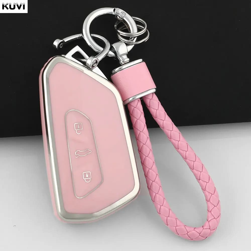 NUOVA TPU Chiave Dell'automobile Della Copertura Della Cassa Per VW Volkswagen Golf 8 MK8 ID3 ID4 Cupra Skoda Octavia A8 SEAT Leon MK4 Formentor Tarraco Portachiavi