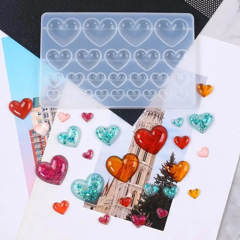 Multisize Love Heart Silicone Mold 3 Pendant Resin Casting Moulds for Handmade DIY Jewelry Accessories