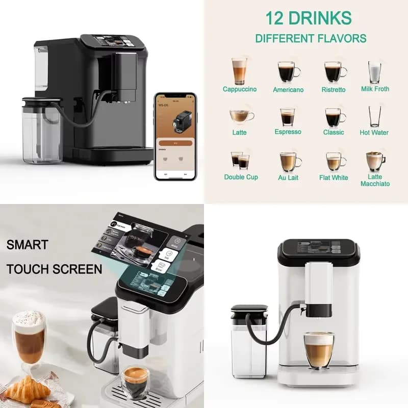 WIFI Smart App 20 Bar Bean-To-Cup Coffee Maker Espresso Machine Home Super Automatic Coffee Machine