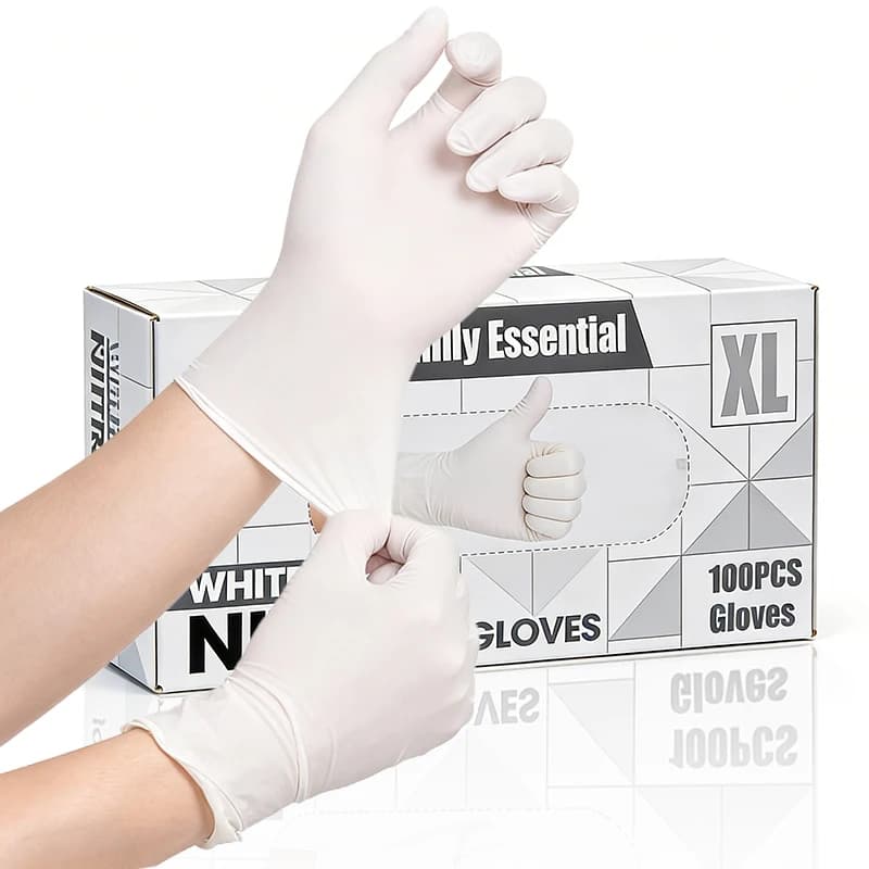 50/100PCS White Disposable Nitrile Gloves Waterproof Party Cleaning Gloves Household Cleaning Vehicle Maintenance Tools