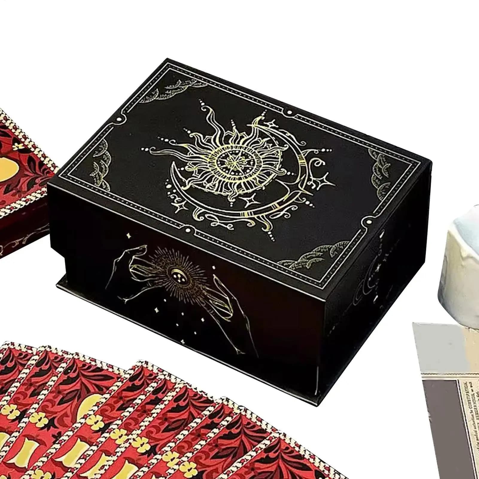 Scatola per Carte dei Tarocchi con Coperchio Magnetico, Contenitore Portatile Leggero ed Elegante per Carte da Gioco, Gioielli e Oggetti Preziosi