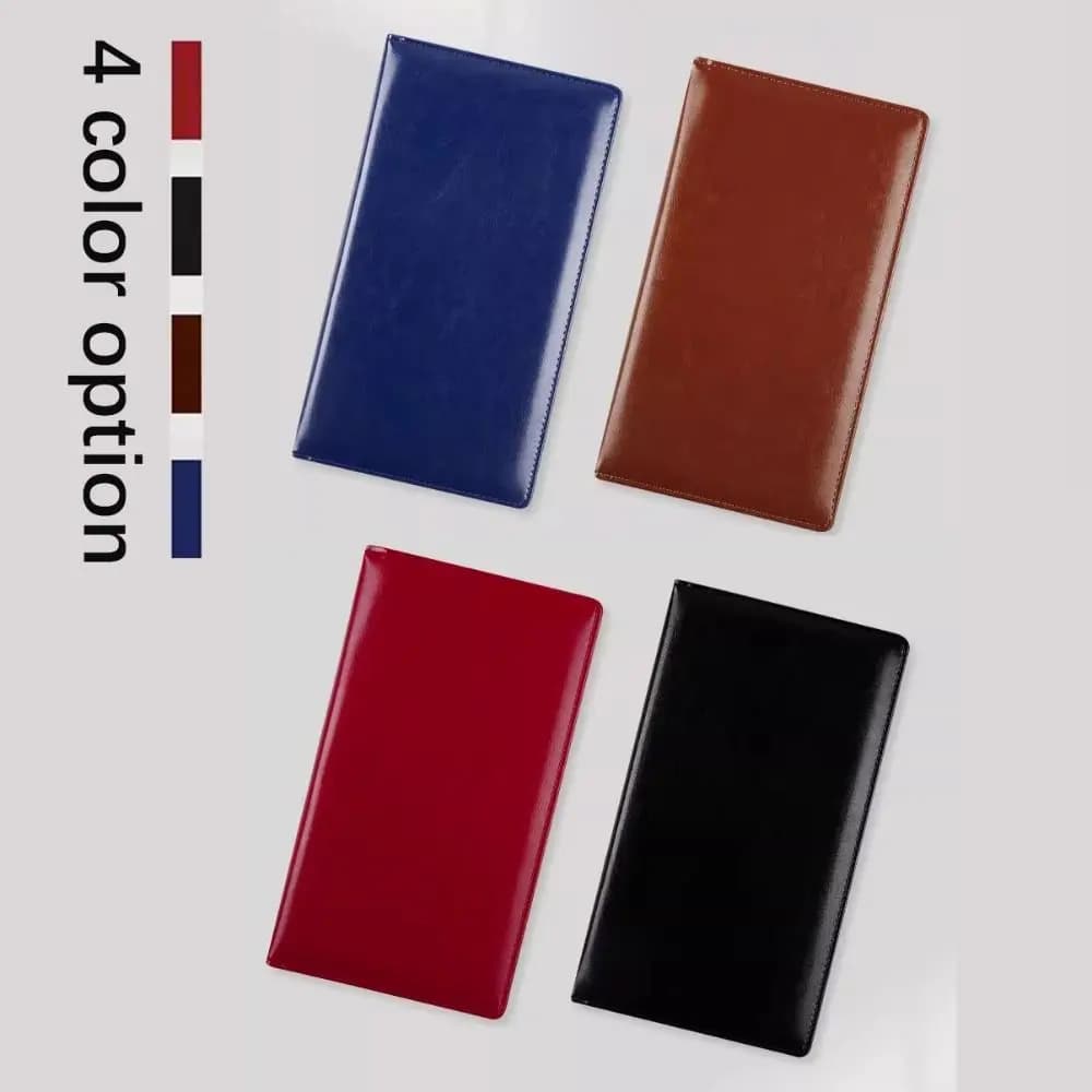 Cartella di file A6 in pelle PU con inserto per penna Clip per documenti per appunti con slot di archiviazione per incontro d'affari impermeabile