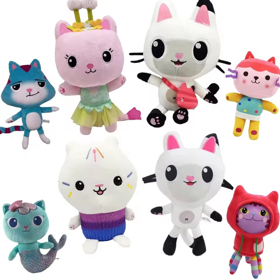New Animals Plush Gabby Dollhouse Lovely Plush Gaby Toys Plush House Cat Doll Cartoon Stuffed Animals Mermaid Cat Plushie Dolls