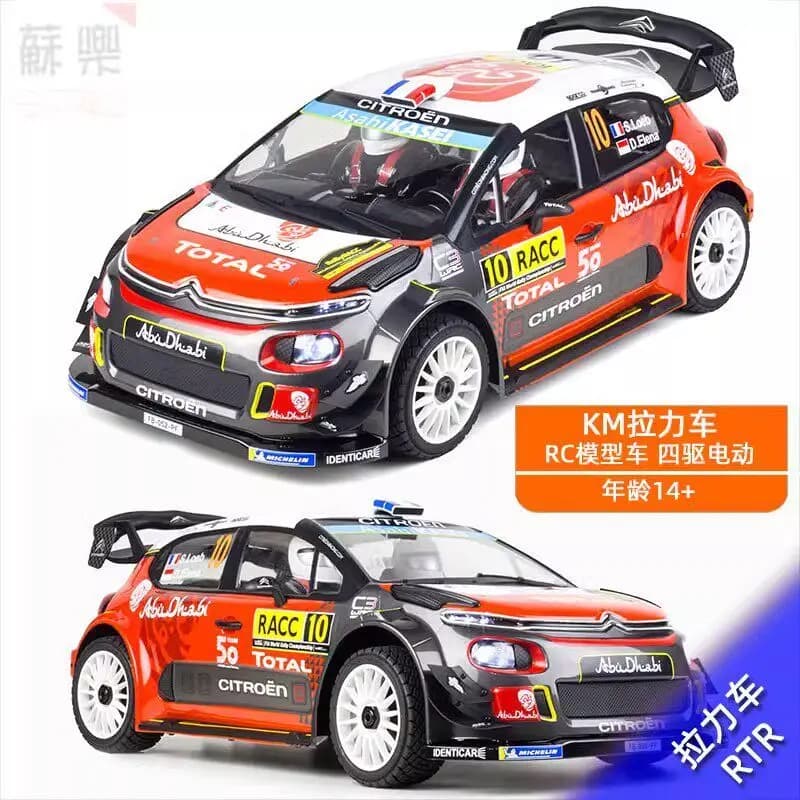 Auto da Rally RC Km Thor 6s, Simulazione WRC C3 con Luci LED, Modello di Auto da Corsa Fuoristrada Elettrica Telecomandata
