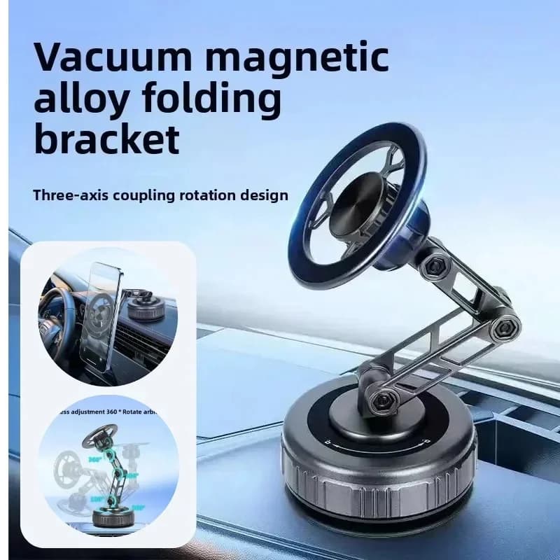 Universal 360 Rotating Vacuum Magnetic Phone Stand Three Axis Foldable Mechanical Arm Car GPS Holder Hands Free Navigation Mount
