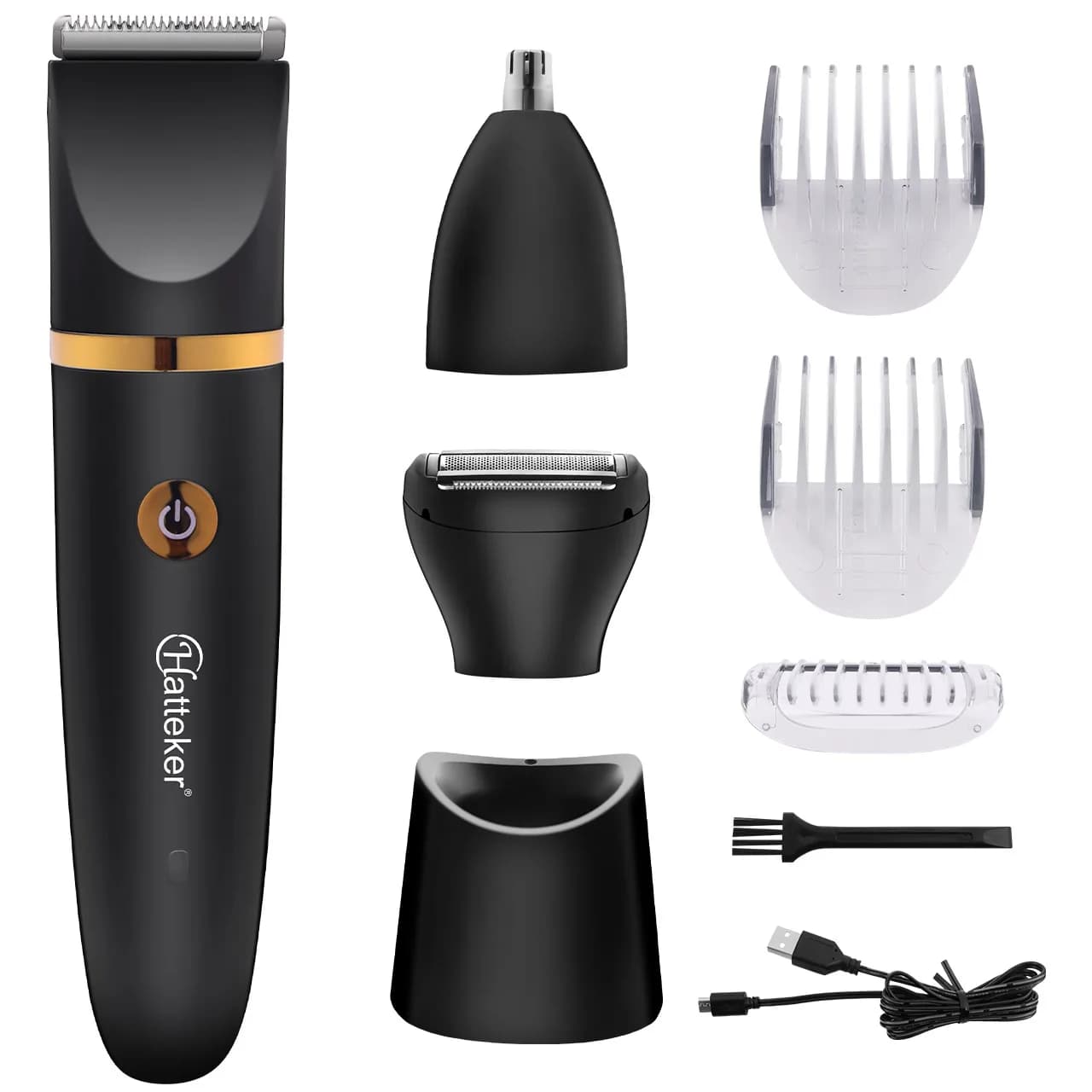 Scttomon 3-in-1 Hair Clipper Beard Trimmer Shaver Nose Cutter with LED Display Charging Stand Men's Grooming Kit