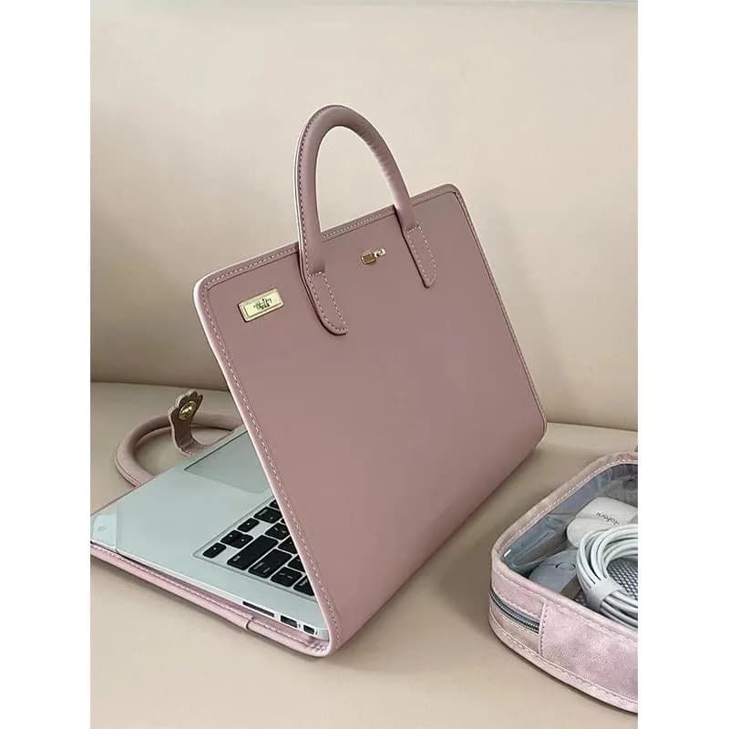 1 borsa protettiva per laptop, materiale PU, per viaggi all'aperto, pendolari, notebook, computer, tote, anti-shock, uso universale