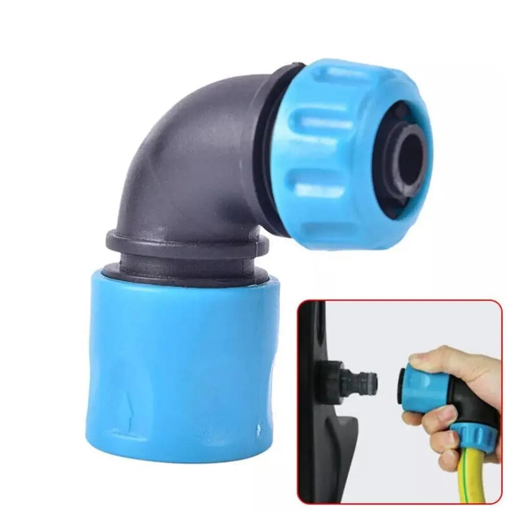 1/2 Inch ABS Garden Hose Elbow Connector, Quick Connect Water Pipe Adapter, 90 Degree Bend Fitting for Lawn Irrigation Tap