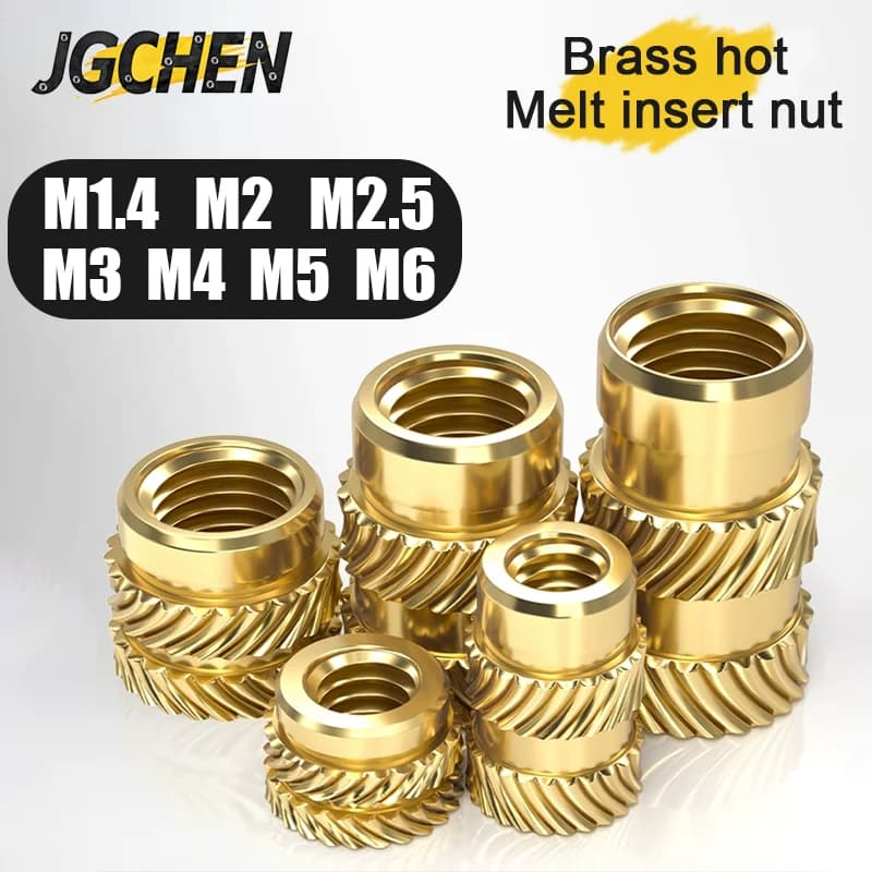 Dado zigrinato con inserto hot melt in brass M2 M2.5 M3 M4 M5 M6 M5 M6 Hot stamping thread brass inserts 3D printer insert